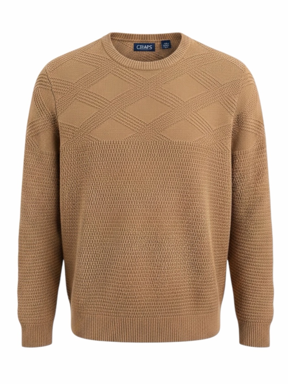 CHAPS 100% Cotton Knit Crewneck Sweater Oversized Size XL
